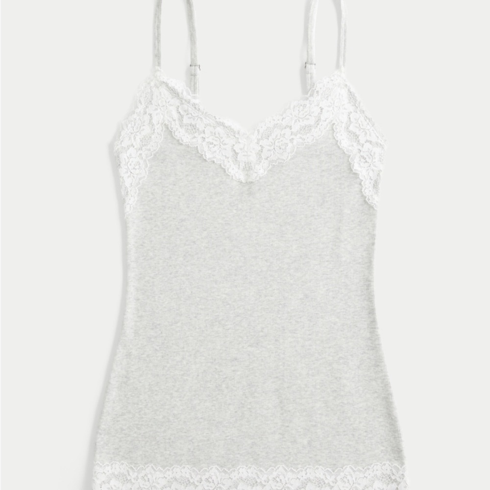 Icon NEW Hollister Gray Lace Trim Camisole